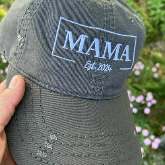 MAMA Established 2024 Custom Embroidered Hat Gift new Mom New Baby First Baby - Picture 2 of 5